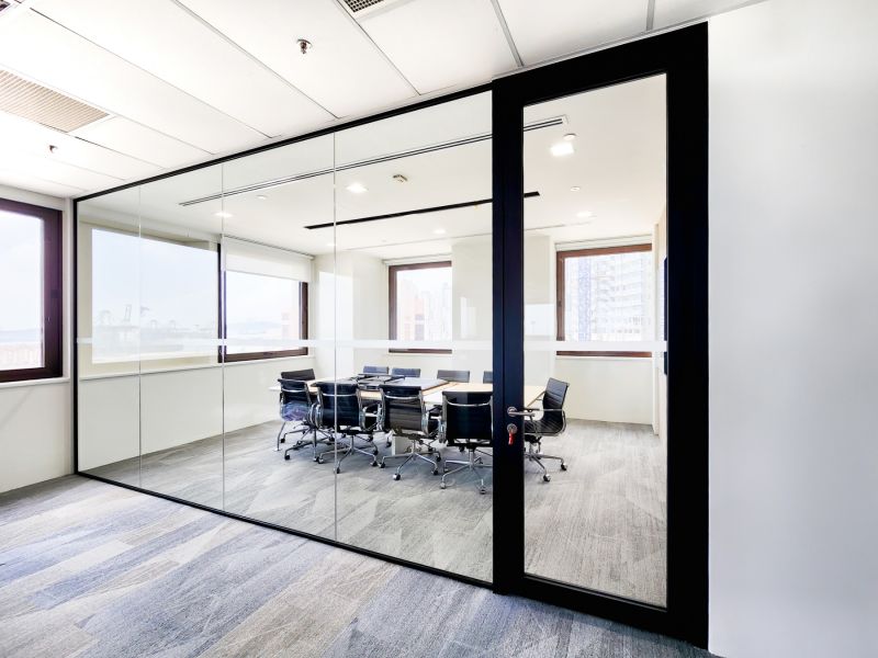 Office Room with Glass Partition