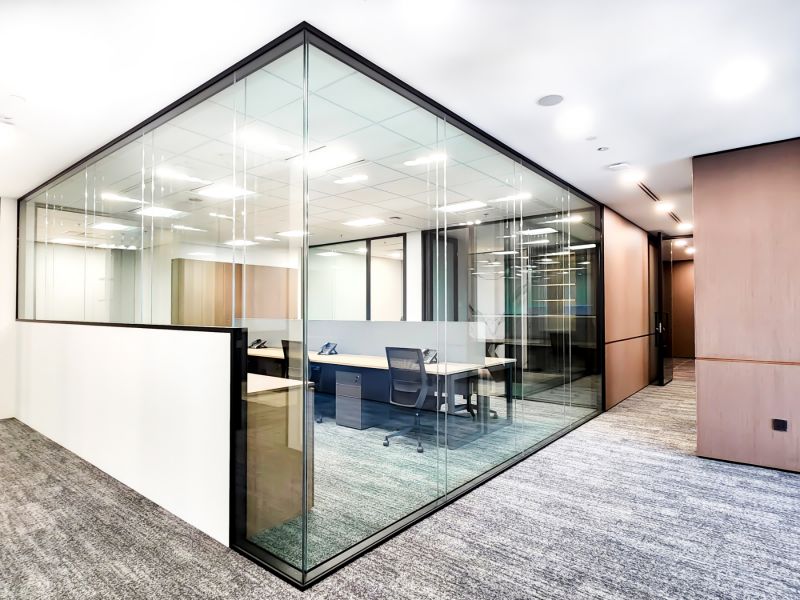 Half Height Double Glazed Glass Panel for Office