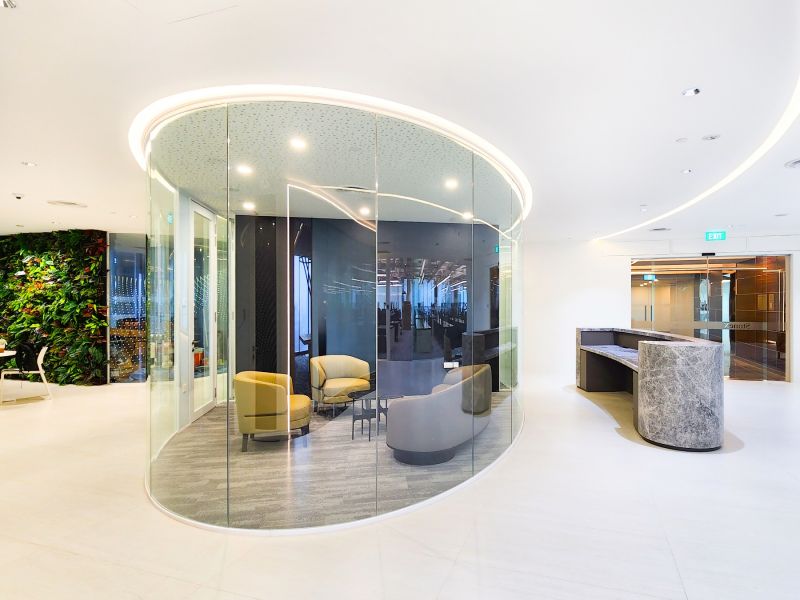 Meeting Room with Curved Glass